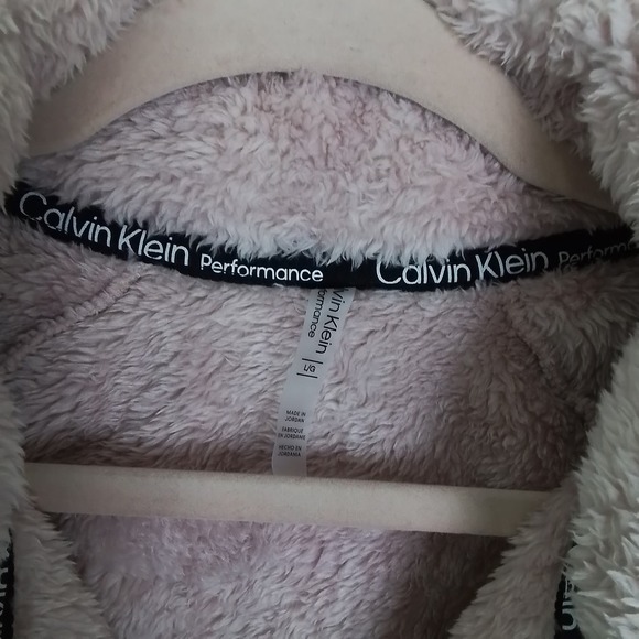 Calvin Klein Half Zip Sherpa Pullover Size Large in Pink - Picture 11 of 13